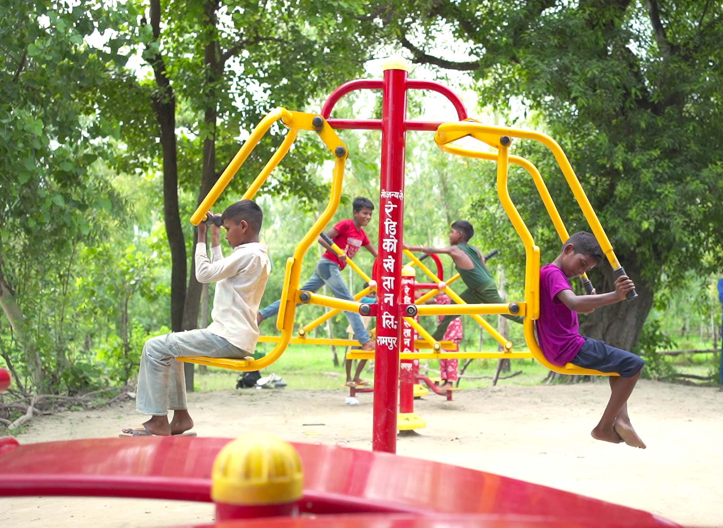 Gym facilities and playground swings have been installed in 11 villages